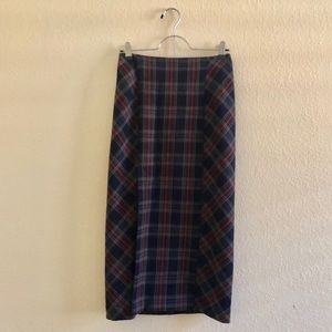 Plaid FREE PEOPLE Pencil Skirt W/Slit